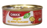 Консервы мясные, ОМКК 100 г для детского питания Пюре из мяса цыплят с 6 мес железн.банка