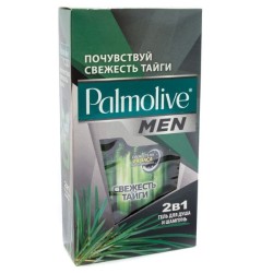 Гель для душа и шампунь для мужчин, Palmolive (Палмолив) 250 мл 2 в 1 Свежесть тайги подарочная упаковка