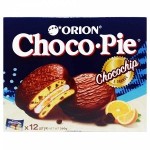Печенье, Orion (Орион) 30 г 12 шт Чоко Пай Чокочип с кусочками шоколада со вкусом апельсина коробка