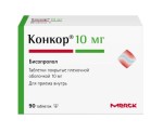 Конкор, таблетки покрытые пленочной оболочкой 10 мг 90 шт