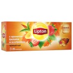 Чай черный, Lipton (Липтон) ф/пак. 1.7 г №25 с ароматом банана и клубники